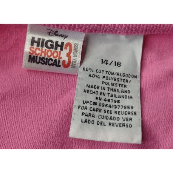 Disney High School Musical 3 Smock Bottom Shirt Girls Size 14/16 Pink Retro - Picture 5 of 6